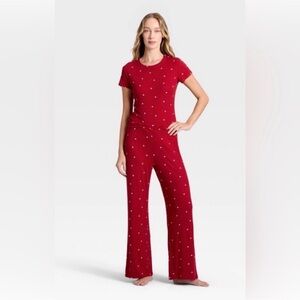 Auden pointelle Red Hearts Pajama Set - Size M